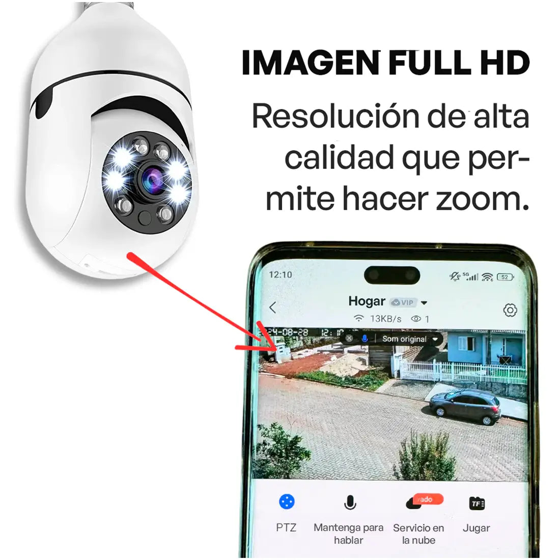 Llévate 4 y Pagá 1: Cámara de Seguridad 360° HD con Visión Nocturna + Cerradura Eléctrica