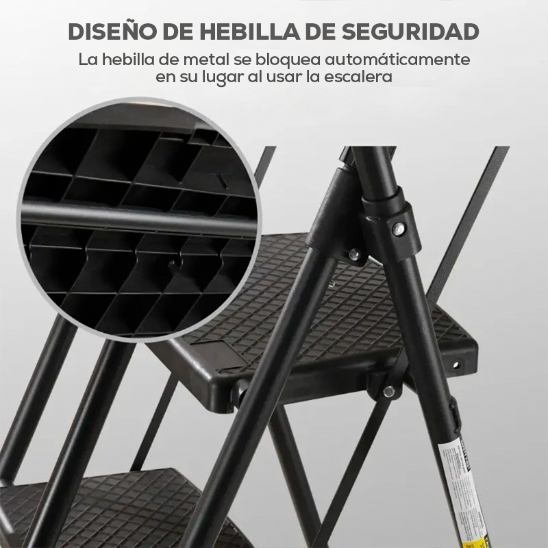 Escalera Evolut 100% Antideslizante + Bolsa de Herramientas 3 en 1