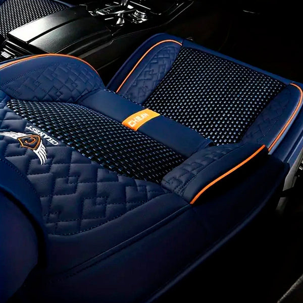 Fundas Asientos Autos Premium en Cuero Legítimo + Juego Cubre Alfombra Premium