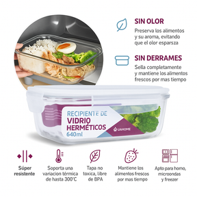 Pack 10 Recipientes de Vidrio Herméticos 640ml