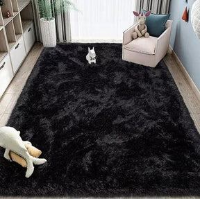 Alfombra Felpuda Antideslizante Negra