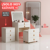 ¡Solo HOY | Juego de Mesa Tocador Flip 3 en 1 Belly + REGALO: Mueble Premium