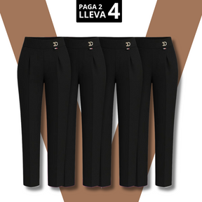 [Llevá 4, Pagá Solo 2] Pantalón Elara Femenino de Sastrería con Cintura Alta, en Seda Fría, Algodón y Lino