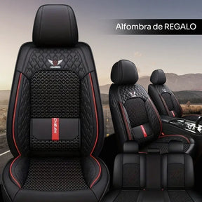 Funda Completa para Asientos de Auto en Cuero Legítimo + Juego de Alfombras Completo
