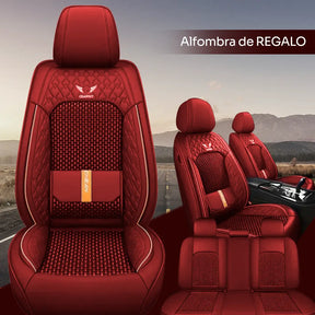 Funda Completa para Asientos de Auto en Cuero Legítimo + Juego de Alfombras Completo